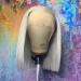Gray Lace Front Human Hair Bob Wig - 8 Inch Brazilian Virgin Straight Hair for Women - Buy Online on GoSupps.com