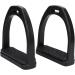 Doact Iron Stirrups for Adolescents & Adults - Secure Black Rubber & Plastic Dressage Stirrups | Medium 13 | Perfect for Children & Horses - Buy Online on GoSupps.com