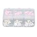 Nail Art Decoration Pink and White Heart Shape Nail Art Accessories Cute 3D Safe for DIY