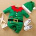 Hifot My First Christmas Baby Romper and Hat Set - Unisex Newborn Outfit (Green, 3-6 Months) - Buy Online on GoSupps.com