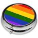 Rainbow Flag Mini Round Pill Box - 3 Compartment Travel Organizer for Home & Office - Portable Medicine Case - Buy Online on GoSupps.com