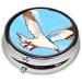 Flying Seagulls Round Pill Box - 3 Compartments Travel Organizer for Purse & Pocket | Portable Pill Storage - Buy Online on GoSupps.com
