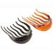 Multifunctional Hair Styling Accessories - 2pcs Plastic Inserts Combs & Ponytail Pads for Women & Girls in Black & Coffee Brown - Buy Online on GoSupps.com