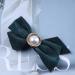 Inilbran Vintage Satin Bow Hair Barrettes Green Velvet Satin Bow Hair Clips Winter Ribbon Bow Headclip Barrette French Pearl Bowknot Hairclip Decorative Hair Accessories for Women(Green) - Buy Online on GoSupps.com