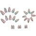 Justotry 24 Pcs Short Glitter Swirl Oval Press on False Nails with Nail Glue - Almond French Stick on Nails for Women - Wavy Green3 Design - Buy Online on GoSupps.com