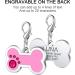 Natiform Personalized Glitter Pet ID Tag - Customized Cat Tag - Engraved - 4 Lines Custom Text - Easy to Read - Bone Pink - Buy Online on GoSupps.com