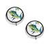 (Fish Art) Round Pill Box 3 Compartment Pill Box Mini Decorative Pocket Purse Portable Travel Medicine Tablet Vitamin Holder Organizer Pill Case