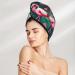 Palm Leaf & Flamingos Coral Velvet Dry Hair Cap - Perfect for Home Travel & Pool Parties - International Shipping - Buy Online on GoSupps.com