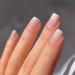 Foccna Gradient Nude Press on Nails Acrylic Fake Nails Square Glossy Short False Nails Daily Wear Artificail Nails for Nail Art Manicure Decoration- 24pcs Nude Gradient Design