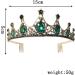 minkissy Vintage Crown Green Rhinestone Tiara with Comb Crystal Queen Headband for Wedding Pageant Prom Halloween Cosplay Party - Buy Online on GoSupps.com