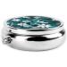 Teal Grey & White Floral Round Pill Box | 3-Compartment Organizer for Travel & Purse - Buy Online on GoSupps.com