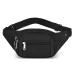 DAITET Crossbody Fanny Pack for Men&Women,Large Waist Bag & Hip Bum Bag with Adjustable Strap for Outdoors Workout Traveling Casual Running Hiking Cycling Black Pure