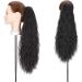 24" Long Ponytail Extensions Yaki Synthetic Claw Clip in Pony Tails Corn Wave Ponytail Curly Hairpiece for Women Natural Black 24inch (Pack of 1) Yaki-Natural Black - Buy Online on GoSupps.com