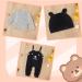 Infant Boys 3pcs Cotton Romper Outfit Set | Long Sleeve T-shirt + Dungarees + Hat | 0-3 Months - Buy Online on GoSupps.com