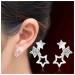 Boho Rhinestone Star Ear Climber Earrings Silver Cluster Star Earrings Minimal Crawler Earrings Vintage Studs Earrings Jewelry for Women and Girls