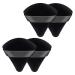 QLines Powder Puff 4 Pcs - Triangle Powder Puffs - Soft & Resuable Foundation Makeup Sponge with Silky Ribbon - Perfect for Pressed and Loose Powder Dry & Wet Makeup Black 4Pcs