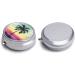 Portable Tropical Palm Tree Pill Box - 3 Compartment Travel Organizer for Medicine - Small Round Case for Handbag & Pocket - Buy Online on GoSupps.com