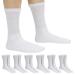Vive Diabetic Crew Socks (6 Pairs) - Non Binding Cushion Ankle Pack - Small Up To Size 9 for Men and 11 for Women Large White