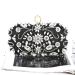 JU+ Beaded Crystal Clutch Evening Bags for Women Formal Bridal Wedding Clutches Purses Prom Cocktail Party Handbags (Black)