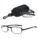 Vevesmundo reading glasses foldable foldable folding glasses folding glasses men women Small compact glasses with diopters with shell+1.0 +1.5 +2.0 +2.5 +3.5 +4.0 black 3.0 x