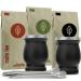 Mate Tea Set Organic 3 types of mate + 2 double-walled stainless steel mate cups + 2 bombillas + preparation instructions (black)