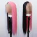 Tawarm Long Half-Black Halbrosa Synthetic Wig for Women - Lace Front Heat-Resistant Hand-Linked Cosplay Hair - Buy Online on GoSupps.com