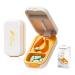 Small Pill Cutter Pill Cutter Splitter for Small and Tiny Pills Pill Splitter with Safety Lock Easy Open Close Professional (White Orange)