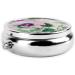 Purple Roses Portable Metal Pill Box - Round Mini 3-Compartment Travel Case for Small Pills | Hinged Design | Perfect for On-the-Go - Buy Online on GoSupps.com