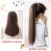 Long Straight Synthetic Ponytail - Heat-Resistant Clip-In Hair Extension for Women | Black/Brown | 55cm - Buy Online on GoSupps.com