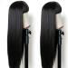 TIMANZO Long Straight Remy Hair Wig 24 Inches Natural Black - Heat Resistant Fiber, Full Machine Wig with Bangs for Fashion Women - Cosplay Party Ready - Buy Online on GoSupps.com