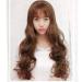 Hairpieces Wig Fashion Big Wavy Long Curly Hair Fluffy Air Bangs Wig Set