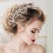 Ayliss Women's Crystal Rhinestone Pearl Wedding Headband & Necklace Set - Handmade Bridal Hair Accessories in Silver - Buy Online on GoSupps.com
