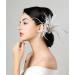 Chmier Bridal 1920s Flapper Feather Hair Clip Pin - Crystal White Roaring 20s Headpiece for Women and Girls - Buy Online on GoSupps.com