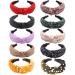Wide Alice Bands Bow Knot Fabric Headbands Knotted Hair Bands Elastic Fabric Hair Scarf 1920s Accessories for Women (Pearls12)