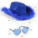 Funcredible Blue Cowgirl Hat with Glasses - Western Rodeo Party Costume Accessory for Women, Girls, and Kids - Buy Online on GoSupps.com