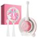 Rechargeable Electric Power Toothbrush for Kids & Toddler, Easy-Grip Silicone Handle, 3 Modes with 2 Minutes Smart Timer, Ages 1+, Pink