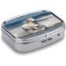 White Horse Running on the Sea Print Pill Box | 2 Compartment Decorative Metal Organizer for Travel | Portable Medicine Case for Pocket or Purse - Buy Online on GoSupps.com