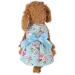 HshDUti Sweetie Bowknot Dog Dresses For Small Dogs Cats Princess Doggie Shirts Girls Puppy Shirt Spring Summer Dog Clothes Flower Print Cotton Dog Costume Outfit Blue S S Blue