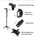 Quadruple Walking Stick Mobility Balancing Aid for Men and Women Lightweight Walking Stick with LED Flashlight Sturdy Four-Prong Aluminum Crutch for Elderly - Buy Online on GoSupps.com