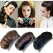 Chun Invisible Fluffy Hair Pad - 10cm Dark Brown Synthetic Hair Clip for Women's Braids & Hair Styling Tools - Buy Online on GoSupps.com