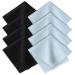 OzMW glasses cleaning cloths in 8-pack |18x15cm |Microfiber glasses cleaning cloth |Glasses cleaning cloth Microfiber optician quality |Black*4 blue*4
