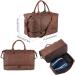 Waterproof Leather Travel Bag with Shoe Pouch - Large Weekender Duffel for Men or Women, Brown - Buy Online on GoSupps.com