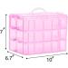 Sooyee 3-Tier Bead Organizer and Storage Container - 30 Compartments for Washi Tape, Toys, Hair Accessories, Nail Art, Fishing Tackle - Pink - Buy Online on GoSupps.com
