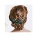 IYOU Princess Green Crystal Hair Comb Bridal Wedding Headpiece Accessories for Girls and Women silver