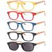 Eyekepper 5-pack Spring Hinge Wood-grain Printed Arms Reading Glasses Includes Sunshine Readers +1.5 +1.50 5 Pairs Mix(1 of Each Color)