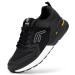Fitville running shoes men extra wide diabetics sneakers with Velcro fastener Breathable walking shoes comfortable sports shoes for wide flat feet plantar fasciitis 44.5 EU X-wide black