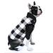 Dog Vlies vest yaodhaod premium dog clothing for small dogs boy or girl sweater dog jacket with linen ring medium -sized dog cat dog sweater dackel chihuahua French bulldog mops (xl XL black checkered