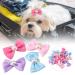 Puppy Hair Clip Pet Hair Tie Dog Comfortable Polyester Pattern Print Pet Cat