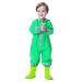 De feuilles Kids Button Rain Suit All-in-one Waterproof Puddle Suits Hooded Raincoat Jumpsuit 7-9 Years Green Frog