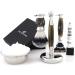 Jag Shaving Razor set-3-part shaving set-Jag's Lee Range-Synthetic Silver Spitzhaar Razi brush-5 razor blade safety razor-shaving stand-Green hornimitation
